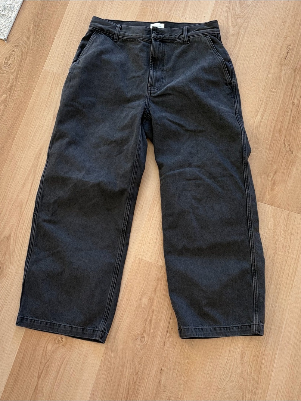 Everlane Black Wide-Leg Denim Pants